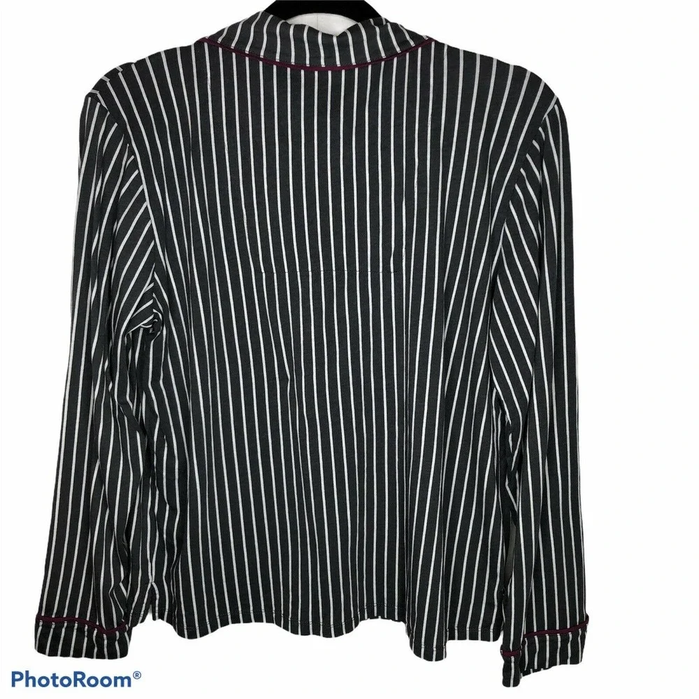 PJ‎ Salvage Large Striped Pajama Top Front Pocket